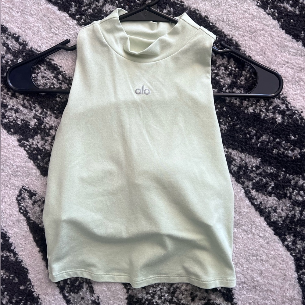 Alo light green high neck tank / size s